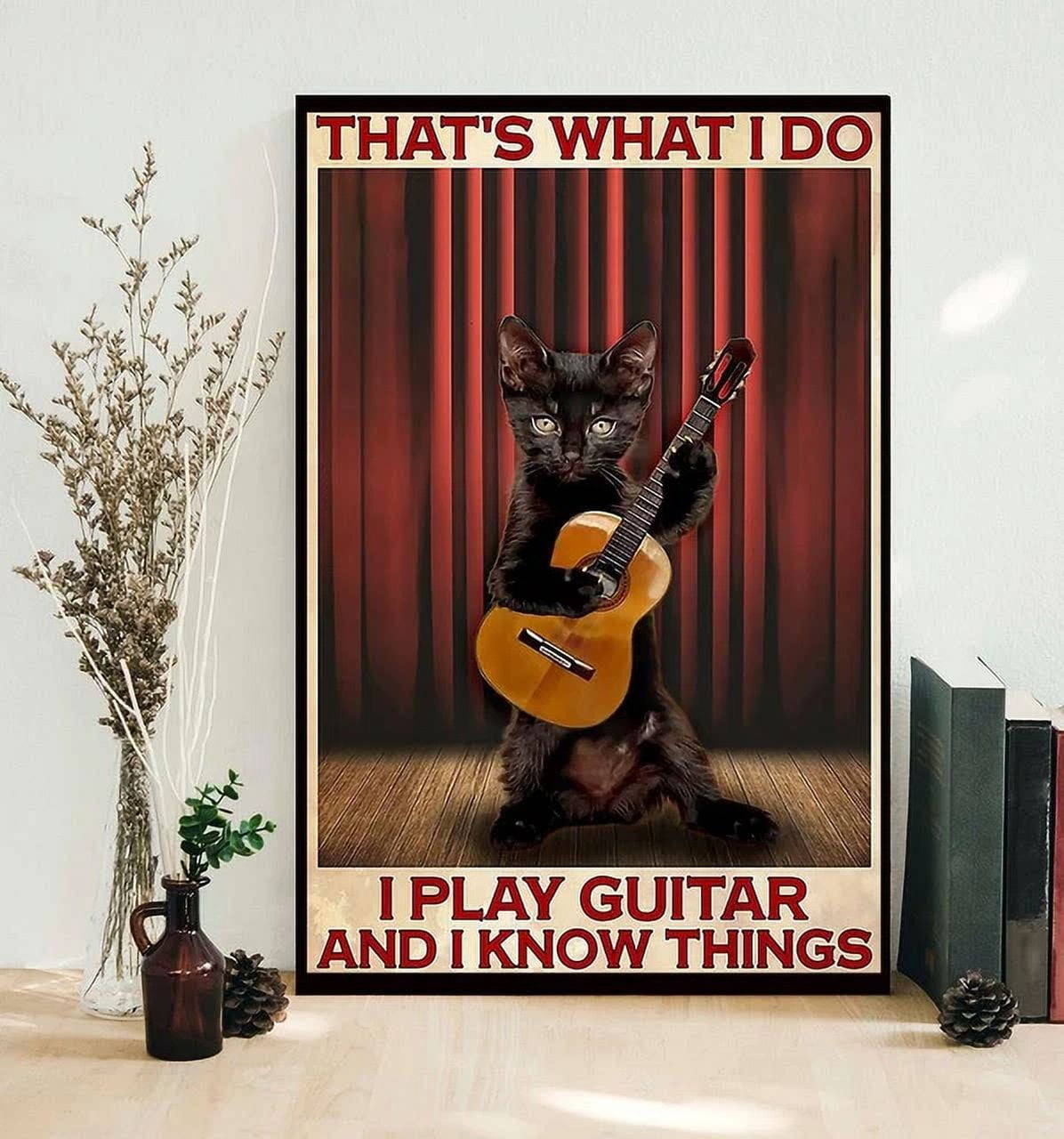 Affiche vintage en métal avec chat de police Cowboy, That's What I Do I Protect My People and I Know Things - 20,3 x 30,5 cm