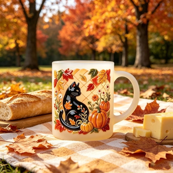 Cat Themed Ceramic Coffee Mug Embossed Floral and Feline Design Handcrafted Style Tea Cup with Handle for Home Office and Cat Lovers Gift