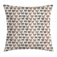 thumbnail image 1 of Cat Throw Pillow Cushion Cover, Hipster Nerd Characters with Vintage Sunglasses Intelligent Feline Serious Expressions, Decorative Square Accent Pillow Case, 24 X 24 Inches, Multicolor, by Ambesonne, 1 of 2
