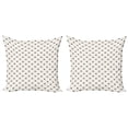 thumbnail image 1 of Ambesonne Cat Throw Pillow Cover 2 Pack, Checkered with Paw Prints, 16", Cream Black, 1 of 2