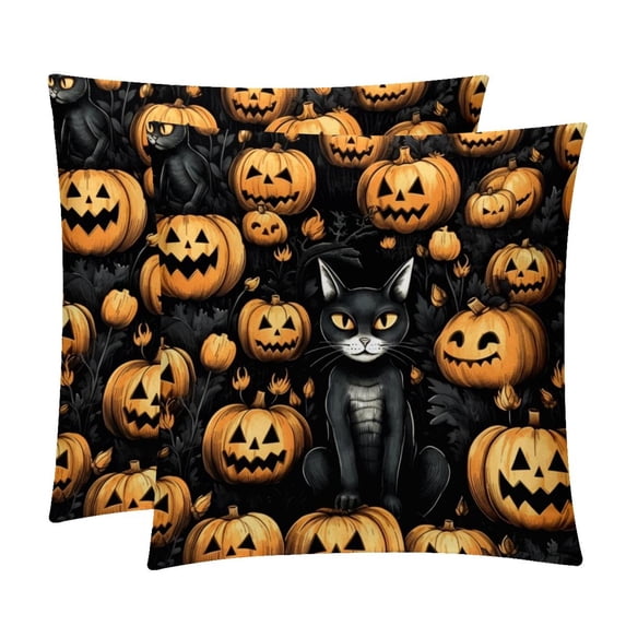 Cat Throw Pillows Set of 2 with Unique Patterns Covers - Available in 16x16, 18x18, and 20x20 Inches for Various Occasions - Includes Throw Pillow Inserts