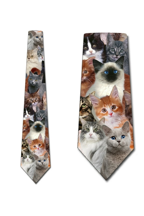 Cat Ties Mens Kitty Kat Meow Necktie Kitten by Three Rooker