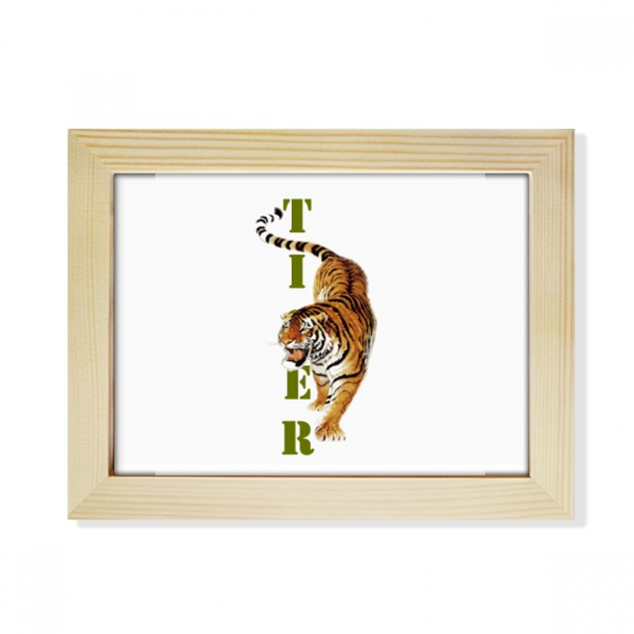 Cat Tiger Descends Mountain Ferocious Desktop Photo Frame Picture Art Decoration Painting 6x8 inch