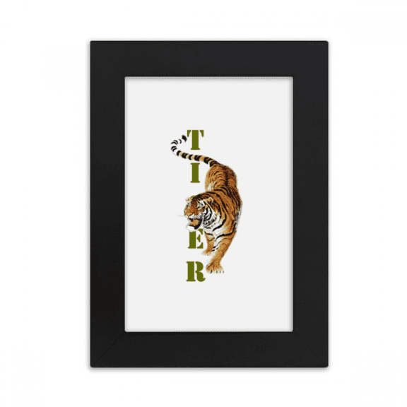 Cat Tiger Descends Mountain Ferocious Desktop Photo Frame Picture Display Art Painting Exhibit
