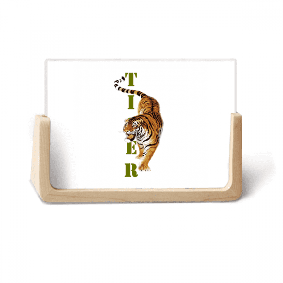 Cat Tiger Descends Mountain Ferocious Photo Wooden Photo Frame Tabletop Display
