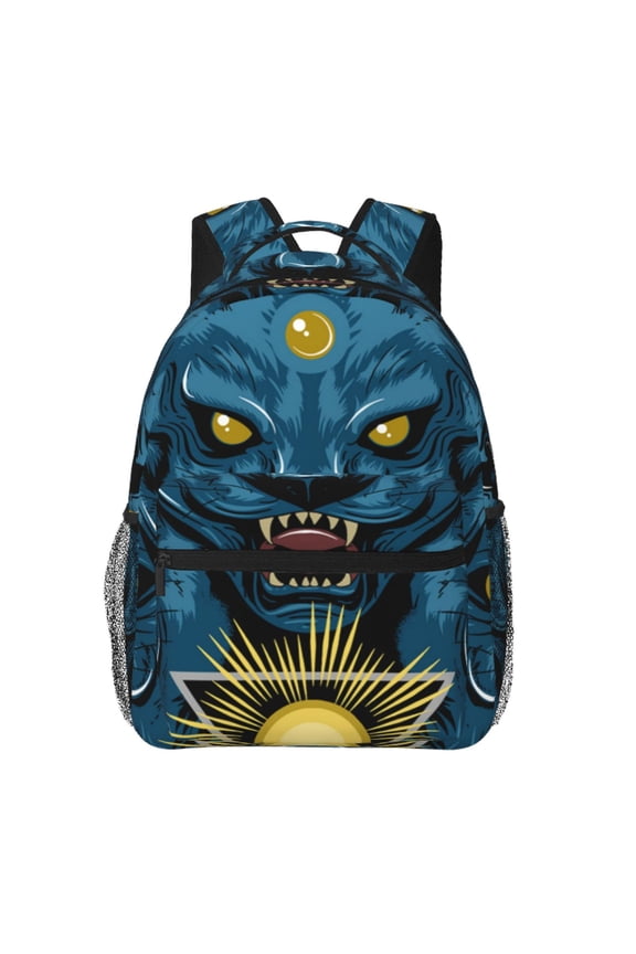 Cat Tiger Panther Jaguar Head Laptop Backpack Travel Rucksack for Teens Adults, Fits 15-inch Notebook