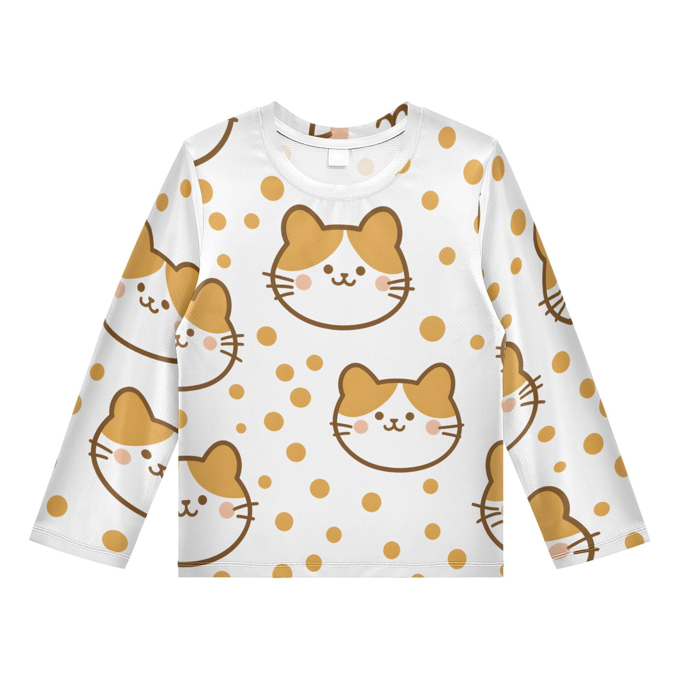Cat Tile Brown Pattern Boys' Rash Guard Shirts UPF 50 Plus Sun ...