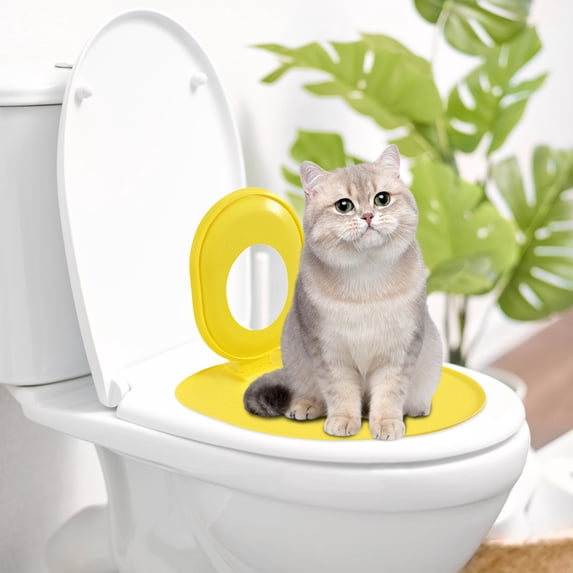 Cat Toilet Trainer - Cat Toilet Training Kit - Foldable and Portable Cat Litter Box - Pet Toilet - Assists in Cat Toilet Training (Includes Suction Cups)