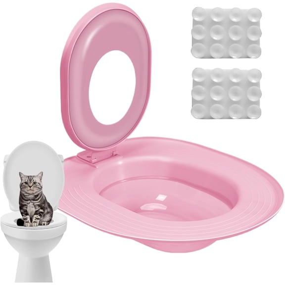 Cat Toilet Training Kit, Litter Box to Toilet Converter, Reusable Cat Potty Trainer for Commode, Eco-Friendly Pet Toilet System, Multi-Fit Toilet Seat Training Aid(DSF)