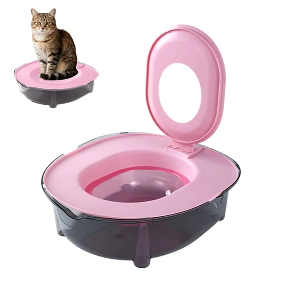 Cat Toilet Training Kit, Portable Cat Litter Box Flushable Design for Small and Medium Pets, Anti-Splash Easy Clean for Home, Apartment & Travel