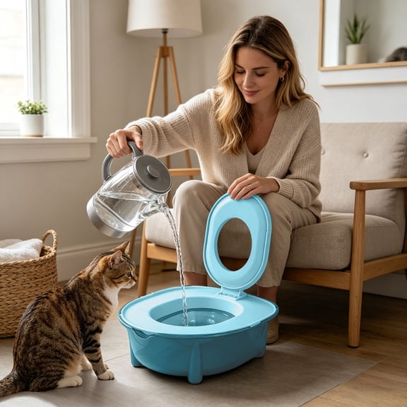 Cat Toilet Training System Step-by-Step Litter Box Transition Trainer for Indoor Cats Sturdy Potty Seat Adapter Fits Standard Toilets