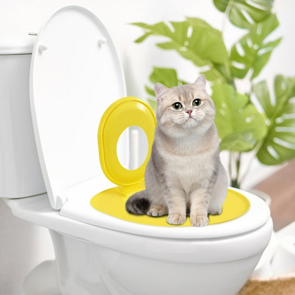 Cat Toilet Training System Universal Reusable Potty Trainer Kit Easy Install Removable Pet Cleaning Tool