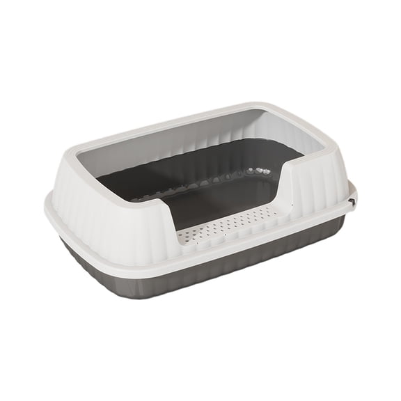Cat Toilet Training Tray, Splashproof Pet Potty for Cats, Semi Enclosed High Bar Litter Box with Splashs,Versatile Indoor Pee Station Mesh Design for Easy Cleanup Suitable for Home Use