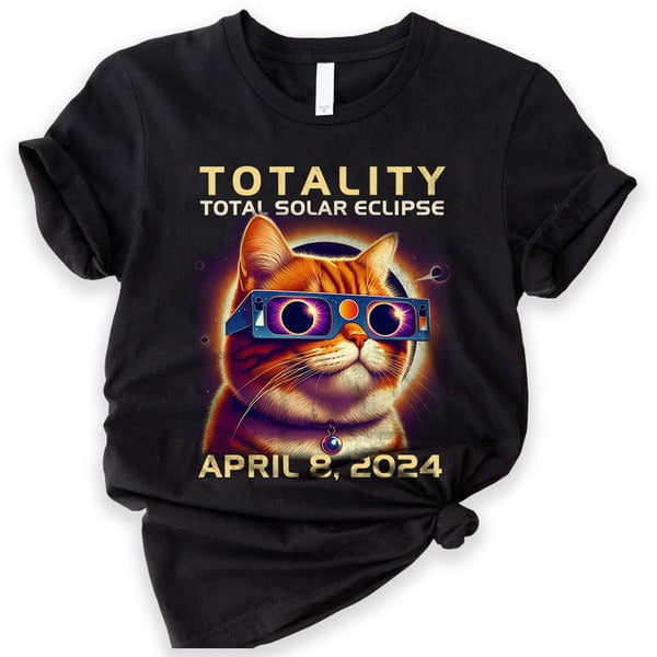 Cat Total Solar Eclipse 2024 Shirt, America Totality 04.08.24 Shirt