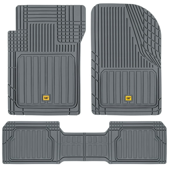 Cat® ToughLiner™ Rubber Car Floor Mats for Auto Truck SUV & Van, Full Custom Trim to Fit Liners, Advanced Performance Heavy Duty Odorless Car Mats, All Weather Protection, Gray