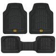 thumbnail image 1 of Cat® ToughRide™ Heavy-Duty 3 Piece Rubber All Season Floor Mats for Car Truck Van SUV, Black - Premium Trim to Fit Car Floor Mat, All Weather Deep Dish Automotive Floor Mats, Total Dirt Protection, 1 of 8