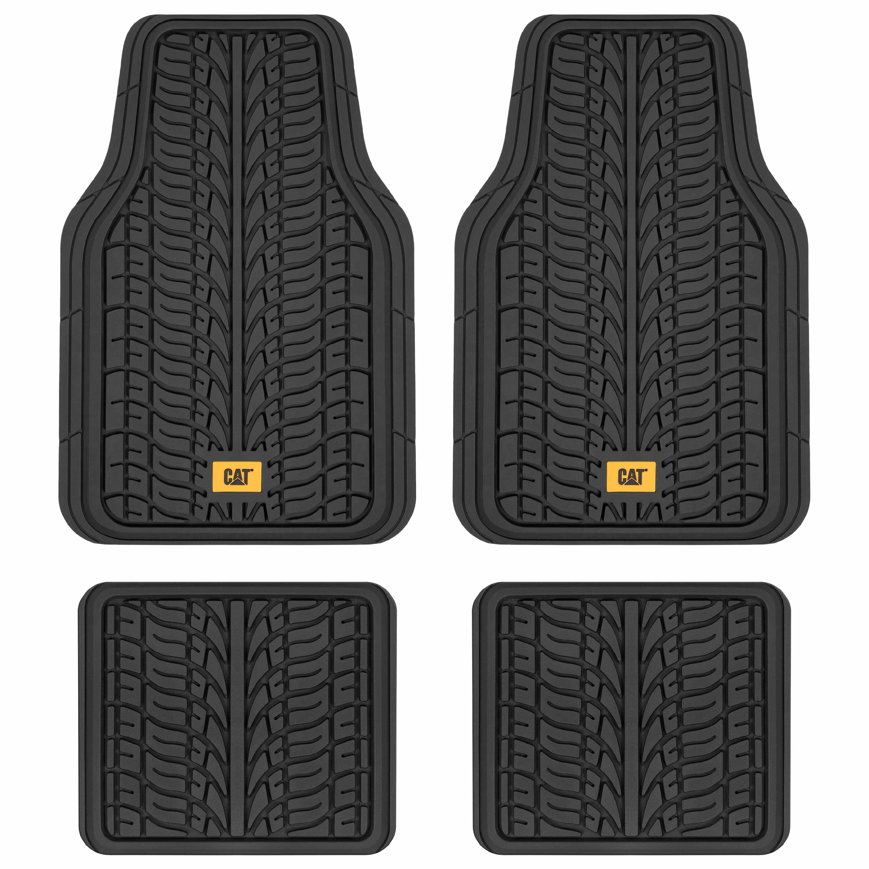 Cat ToughTread Car Mats Full Set, Trimmable All-Weather Car Floor Mats, Universal Fit Floor Mats for Cars with Rugged Tire Tread Design, Automotive Floor Mats for Cars Trucks SUV