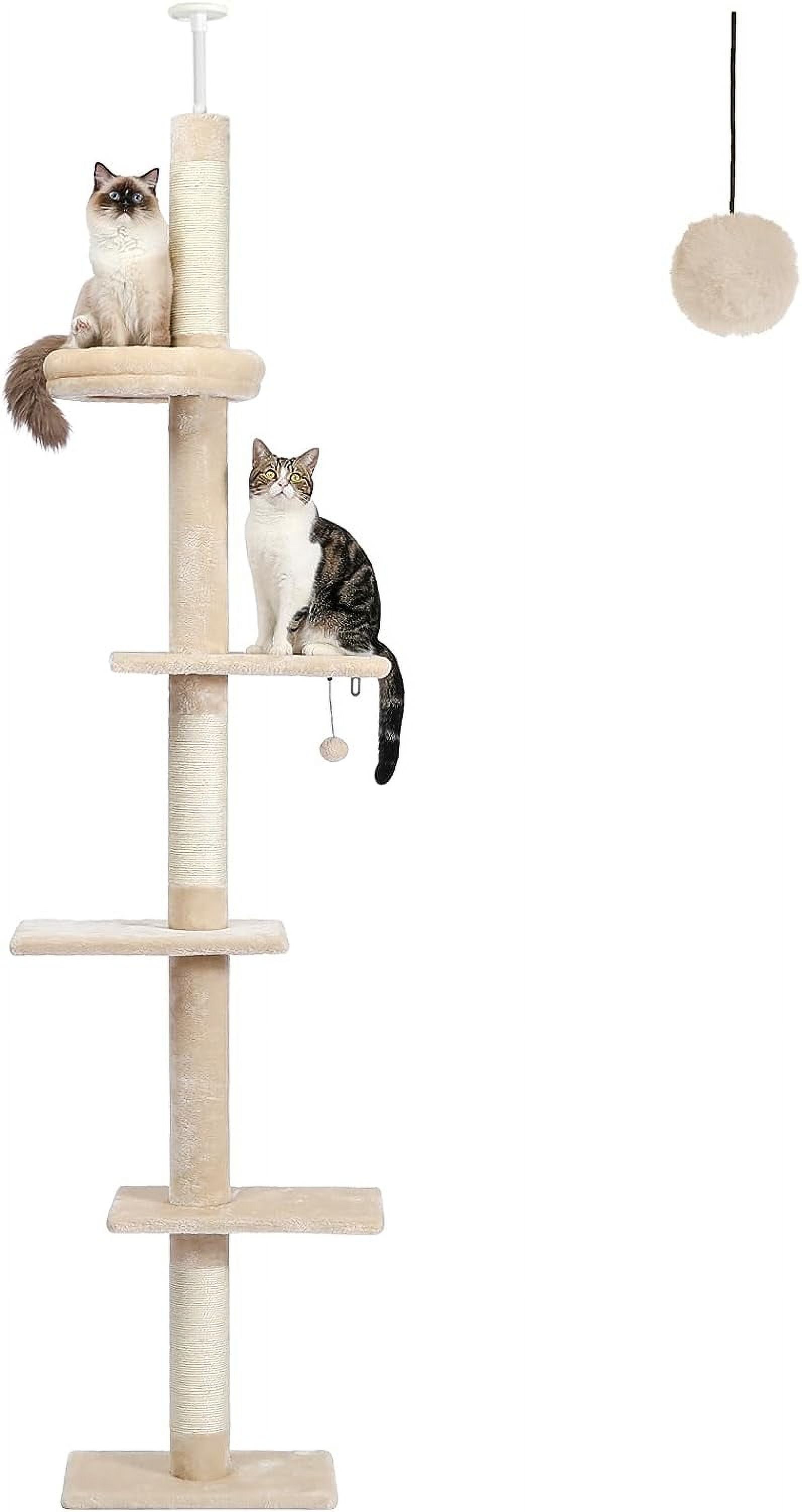 Cat Tower 5-Tier Floor to Ceiling Cat Tree Height(95-107 Inches ...