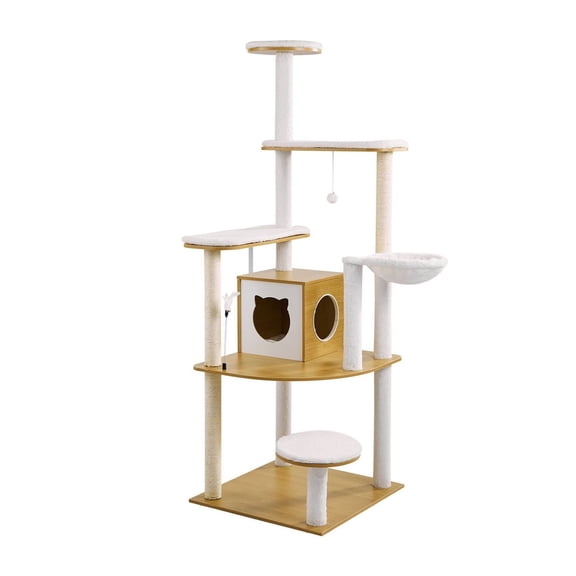 Cat Tower 68.9", Multi-Level Cat Condo for Indoor Cats, Cat Tree with Sisal Scratching Posts, Cozy Perches, Hammock & Kittens House
