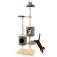 thumbnail image 1 of Cat Tower, Cat Tree for Indoor Cats, 6-Tier Wooden Cat Tree with 2 Removeable Condos Platforms and Perch-Gray for Kittens, Elderly Cats, Adult Cats, 1 of 8