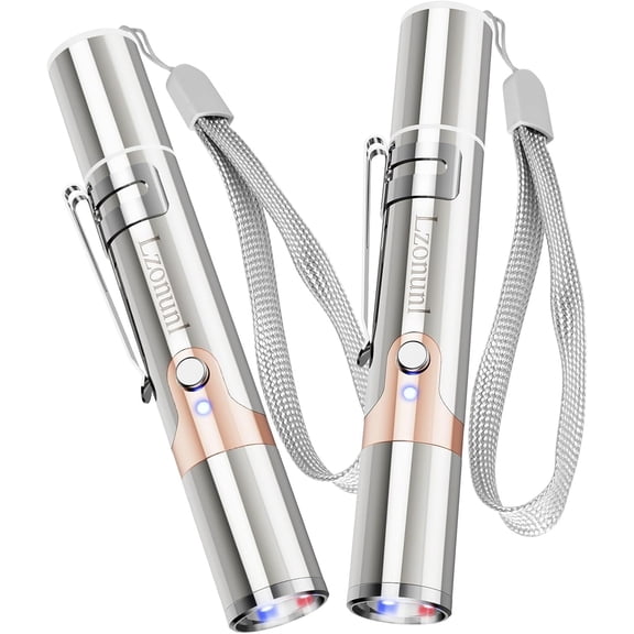 Cat Toy, 2 Pieces Rechargeable, 3 Modes 5 Fun Patterns, Interactive Kitten Cat Mouse Toy for Indoor Cat Dog Bird Pet Chase Play