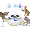 thumbnail image 1 of Cat Toy, 3-in-1 Automatic Interactive Electronic Moving Ambush Feather, Fluttering Butterfly, Track Balls, USB Rechargeable Powered Smart Indoor Exercise Kicker, 1 of 4