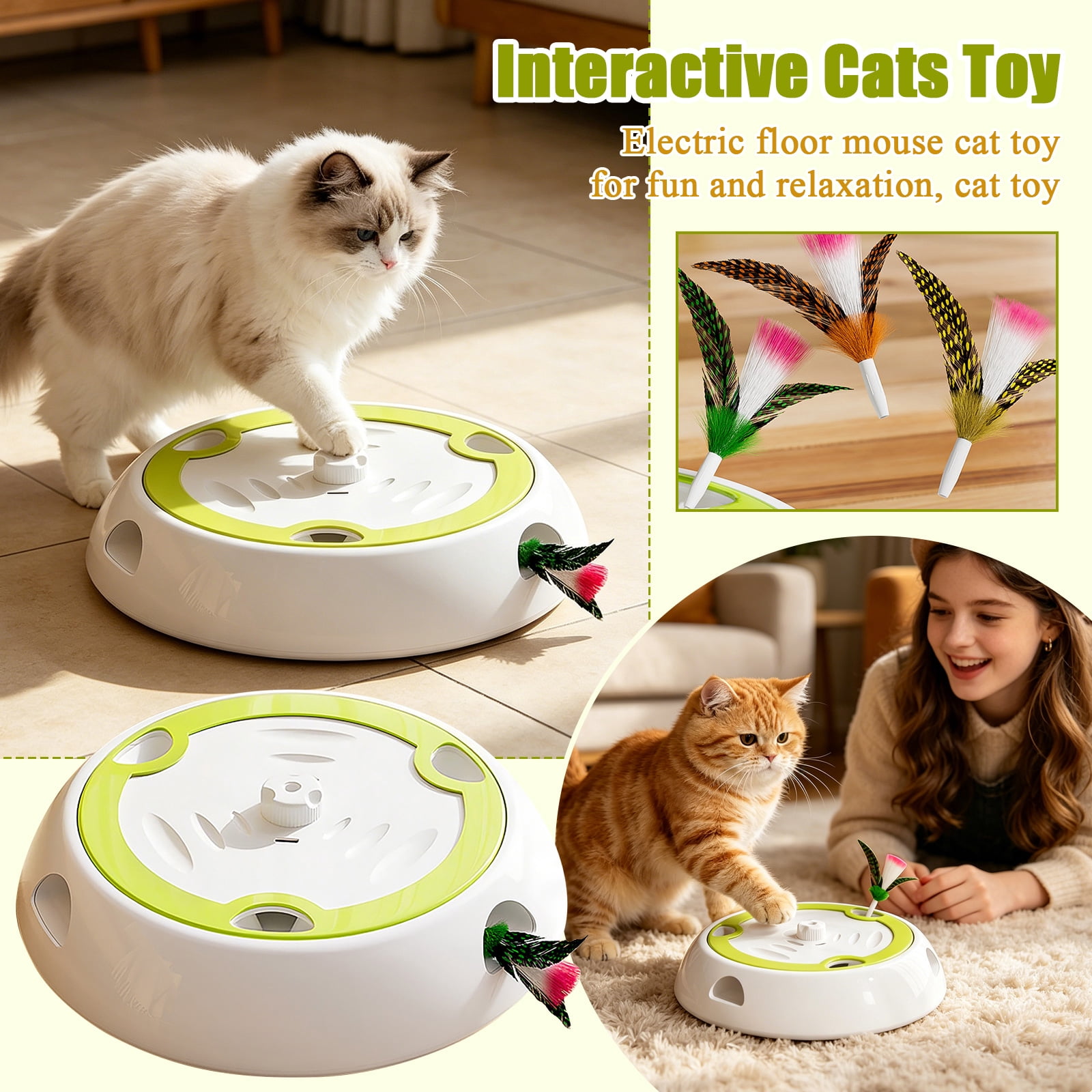Cat Toy, Automatic Electric Whack-a-mole, Suitable for Indoor Kittens, Have 1 Pack Interactive Toy for Self-play Boredom Relief