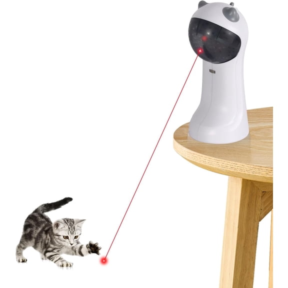 Cat Toy, Automatic Motion-Activated, 5 Fun Patterns, 4 Speed Modes, Adjustable Light Angles, Random Rotating Trajectory, Rechargeable