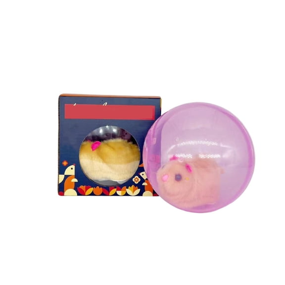 Cat Toy Ball Interactive Rolling Motion Cat Toy with Rechargeable Set Cute Brown Mouse Pink Shell 1 Piece Indoor Entertainment Exercise Pet Toy for Cats Kittens