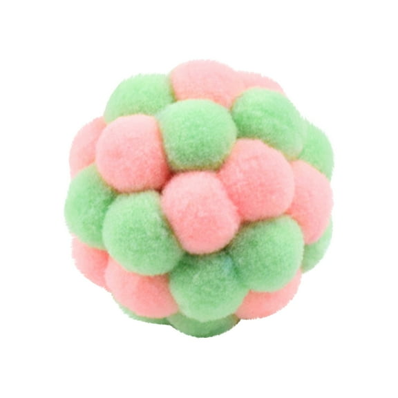 Cat Toy Balls with Bells Kitten Fuzzy Balls Colorful Interactive Cat Toys Indoor Ball Toys Pet Supply