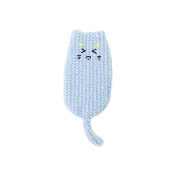 Cat Toy, Blue Plush Squeaky Cat Toy, 1 Pack Interactive Cat Chew Toy, Kitten Molar Bite Toy for Relieve Boredom and Self Entertainment