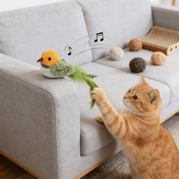 Cat Toy For Boredom Relief, Sound - Simulating Teasing Toy With Skin - Friendly & Resilient Design, Interactive Plaything For Indoor Cats To Stimulate Hunting Instinct