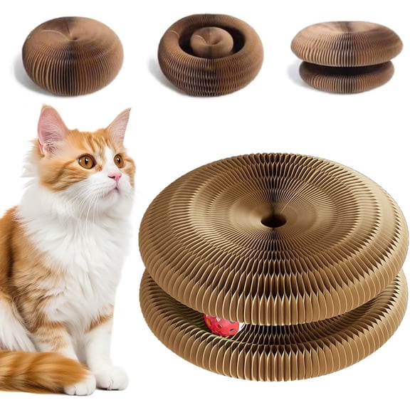 Cat Toy, Cat Scratchers for Indoor Cats Magic Organ Foldable Cardboard Cat Scratcher Kitten Toy Interactive Relieve Boredom and Exercise Brown-1Pcs