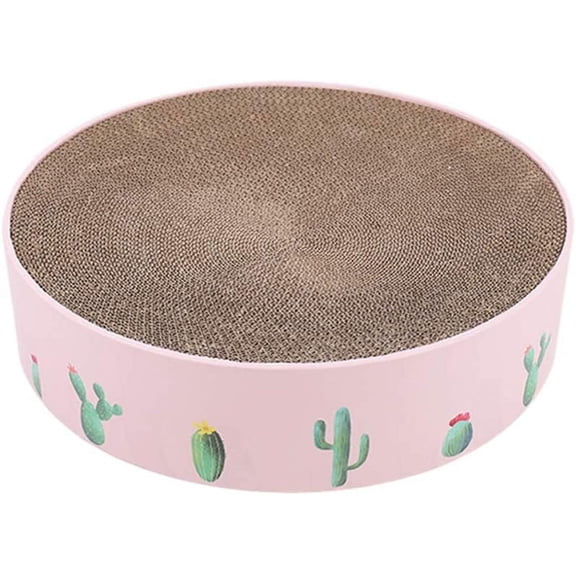 Cat Toy, Corrugated Cardboard Cat Catnip Scraper Board Nail Scraper Mat Kitten Bed Toy-Pink-Small