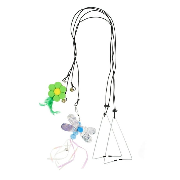 Cat Toy Door Hanger 2 Pcs Pet Interactive Plaything Hanging Kitten Teaser Toys Plush Iron