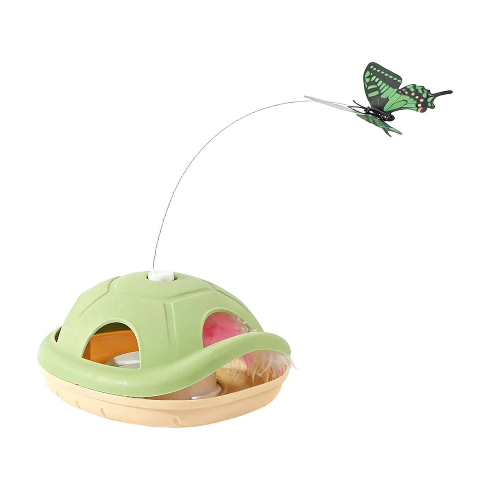 Cat Toy, Electric Automatic Rotating Butterfly Teaser with Tortoise Shell Design, Interactive Toy for Cats to Relieve Boredom, Green