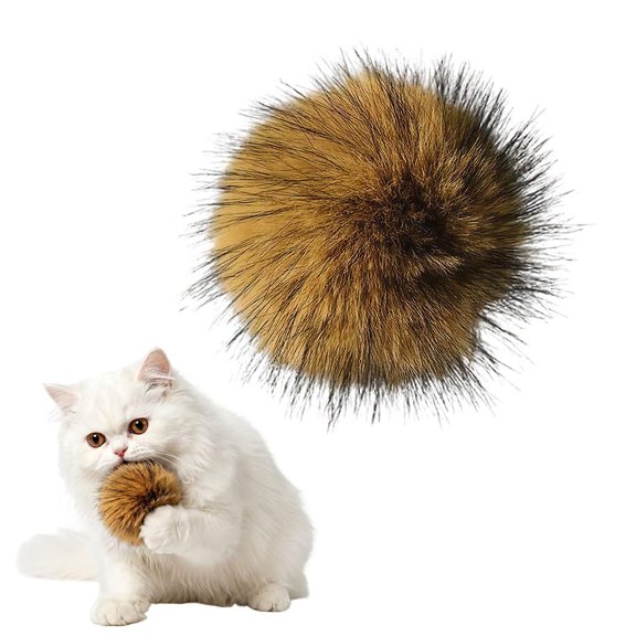 Cat Toy Faux Rabbit Fur Ball, 2026 New Fluffy Ball for Indoor Cats, Fun Chase for Exercise
