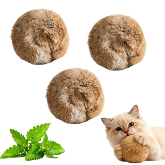 Cat Toy Faux Rabbit Fur Ball, 2026 New Rabbit Fur Ball Cat Toy Soft Fluffy Cat Toy Ball,Fluffy Faux Fur Cat Toys for Indoor Play, Washable Fun to Chase for Exercise and Bonding