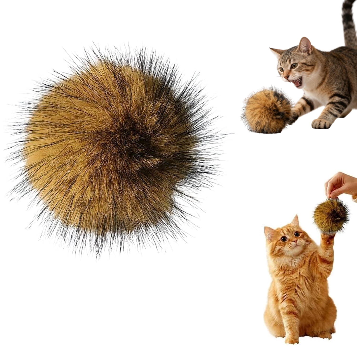Cat Toy Faux Rabbit Fur Ball,New Soft Rabbit Fur Catnip Balls,Fluffy Catnip Toy for Indoor Cats, Washable Sensory Stimulating Interactive Toy for All Breeds  Exercise and Bonding