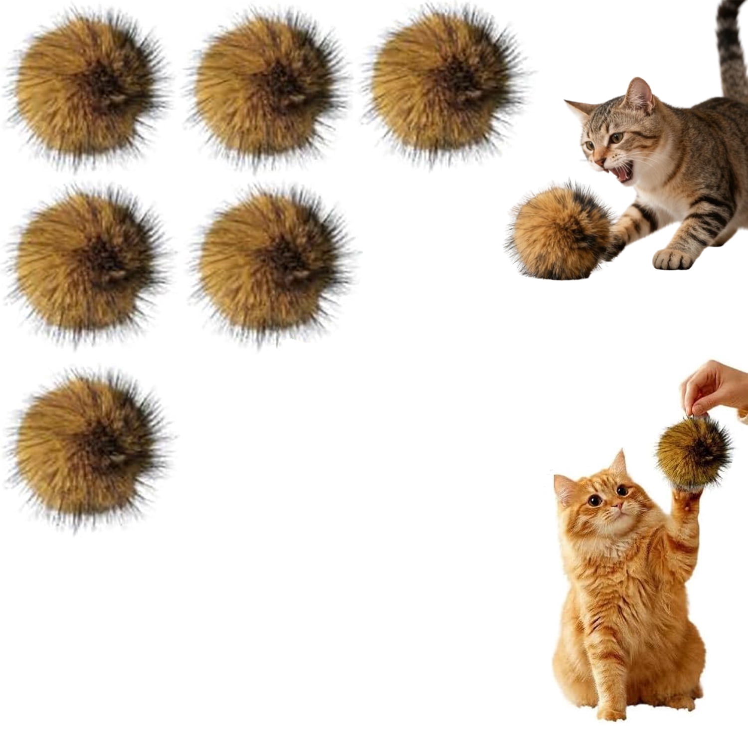 Cat Toy Faux Rabbit Fur Ball,New Soft Rabbit Fur Catnip Balls,Fluffy Catnip Toy for Indoor Cats, Washable Sensory Stimulating Interactive Toy for All Breeds  Exercise and Bonding