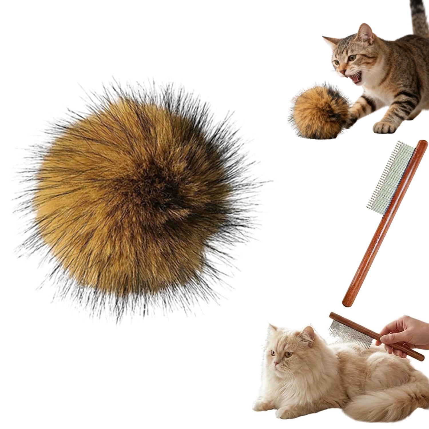 Cat Toy Faux Rabbit Fur Ball,New Soft Rabbit Fur Catnip Balls,Fluffy Catnip Toy for Indoor Cats, Washable Sensory Stimulating Interactive Toy for All Breeds  Exercise and Bonding