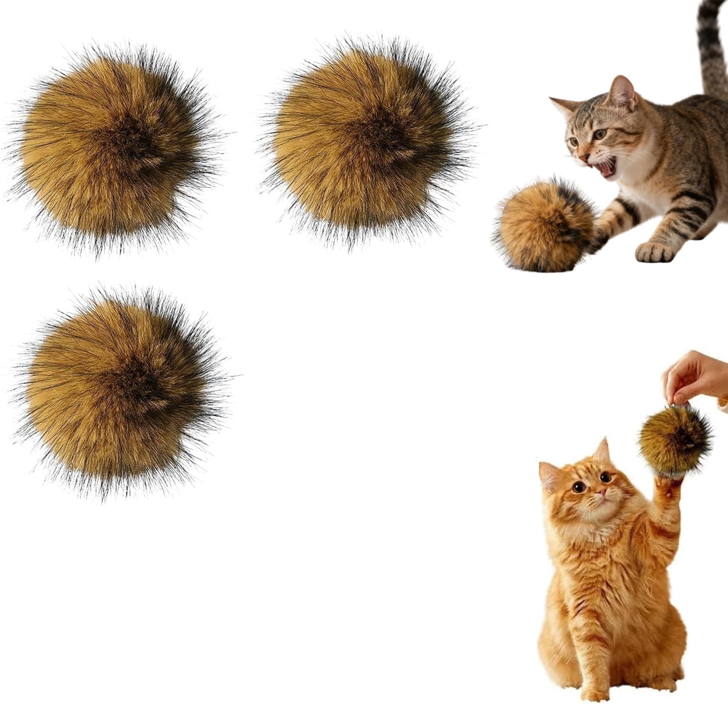 Cat Toy Faux Rabbit Fur Ball,New Soft Rabbit Fur Catnip Balls,Fluffy Catnip Toy for Indoor Cats, Washable Sensory Stimulating Interactive Toy for All Breeds  Exercise and Bonding