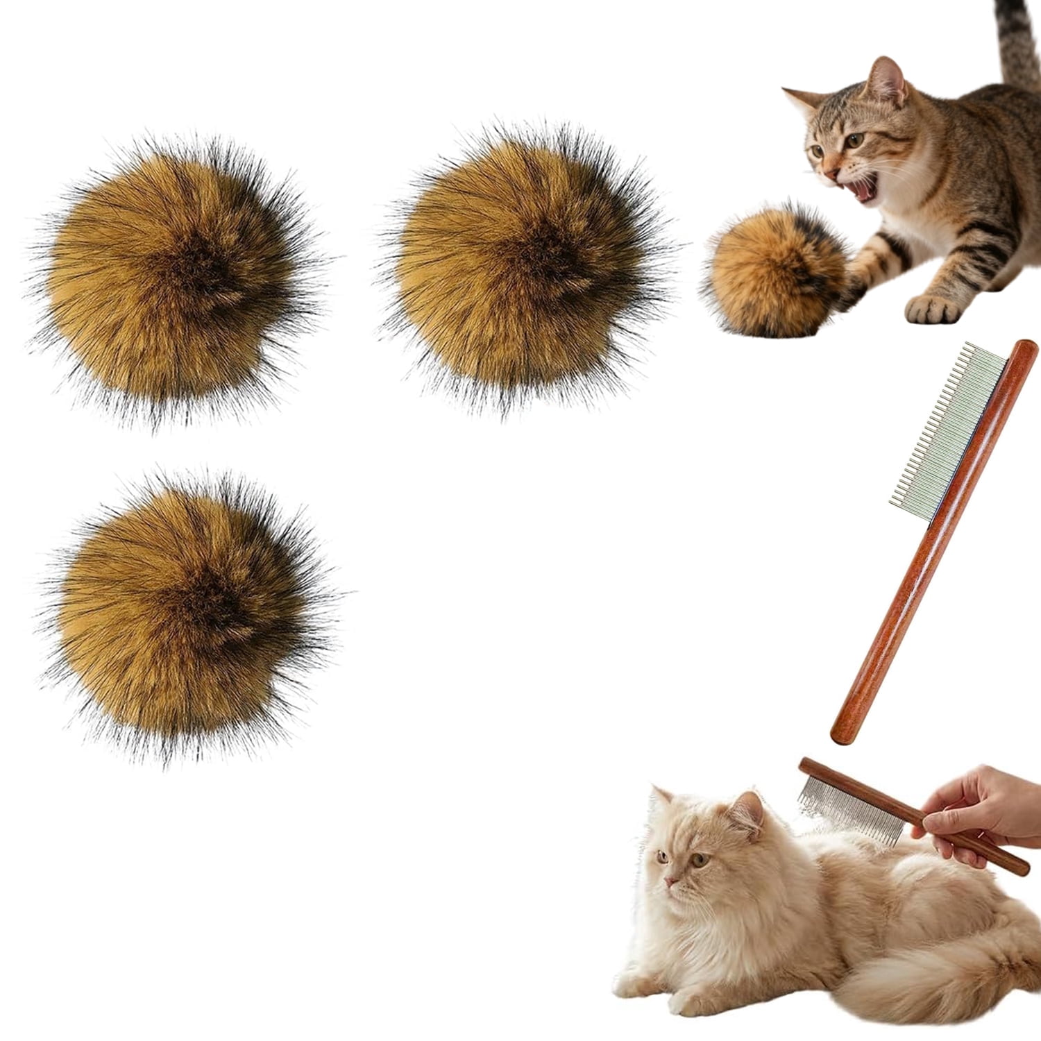 Cat Toy Faux Rabbit Fur Ball,New Soft Rabbit Fur Catnip Balls,Fluffy Catnip Toy for Indoor Cats, Washable Sensory Stimulating Interactive Toy for All Breeds  Exercise and Bonding