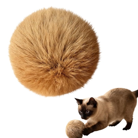 Cat Toy Faux Rabbit Fur Ball, Soft Fluffy Faux Fur Catnip Balls for Indoor Cats, Washable Rolling Toy for Pounce, Interactive Play to Stimulate Hunting Instinct, 1/3/6 Pack Available