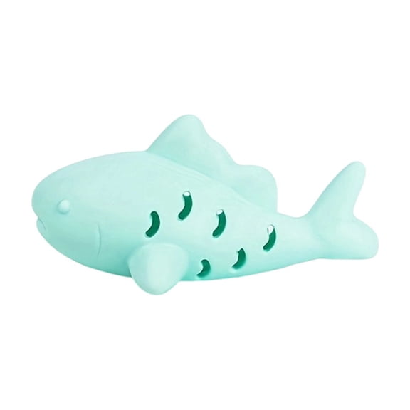 Cat Toy Interactive, Cat Chew ToysforIndoor Cats, Cat Fish Toy, Cat Slow Feeder, Cat Treat Puzzle, Silicone Rubber, Soft Toy Fish, Mint Green 1 Pc, 8X3in