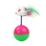Cat Toy Interactive Cat Toy with Feather Mouse and Rolling Ball, Fun Pet Toy for Indoor Cats, Exercise and Entertainment Ball Toy Interactive Pet Toys Squeaky Animals, Toys for Cats to Play Alone Ind