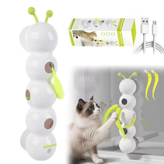 Cat Toy, Interactive Electric Caterpillar Cat Toy, Smart Motion Cat Toys with Worm Design, Interactive Caterpillar Cat Toys, Promotes Exercise & Mental Stimulation