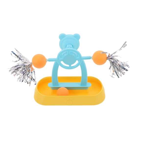 Cat Toy Interactive Windmill Teaser Wand Moving Track Ball Turntable Toy for Indoor Exercise Pet Plaything Supplies for Cat and Kitten Enrichment