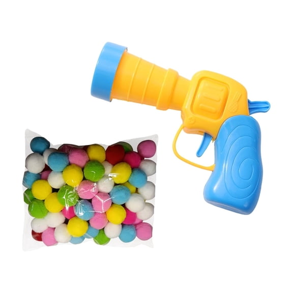 Cat Toy Launcher Set - Quiet Motorized Shooter with Soft Pom Pom Balls,Interactive Play for Kittens & Adult Indoor Cats - J