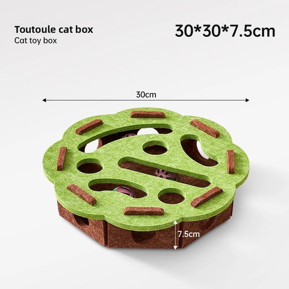 Cat Toy Maze Hole Felt Box Self-Entertainment Boredom Relief Artifact Kitten Pet Cat Puzzle Teaser Bell Ball